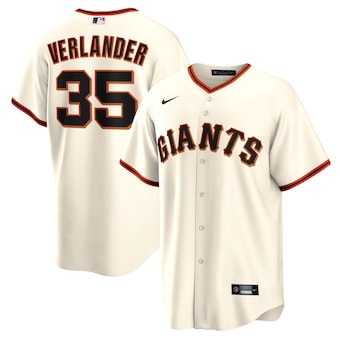 Mens San Francisco Giants #35 Justin Verlander Nike Cream Home Replica Jersey Dzhi